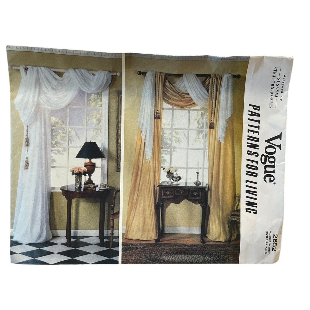 Vogue Sewing Pattern 2652 Draperies Curtains Susanna Stratton Norris